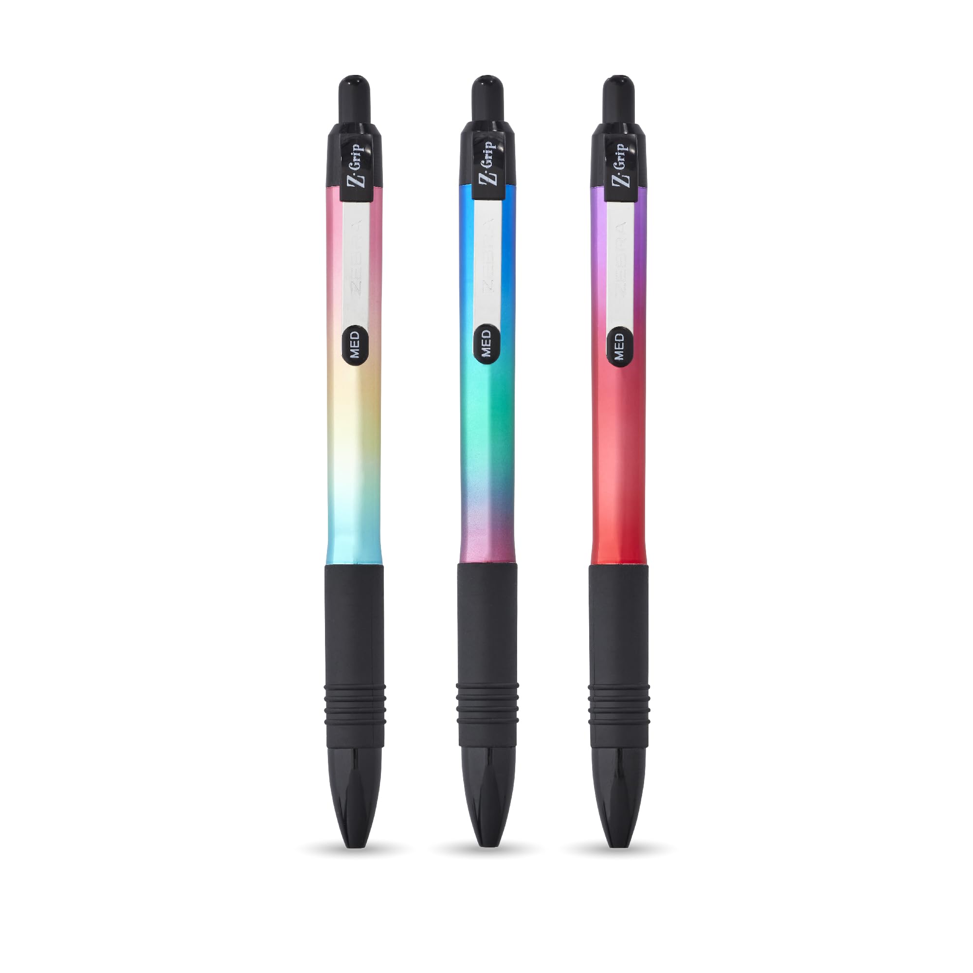 Zebra Pen Z-GRIP Smooth Elegance Metallic Ballpoint Pens - Black Ink, 1.0mm Medium Point, 3 Pack 3