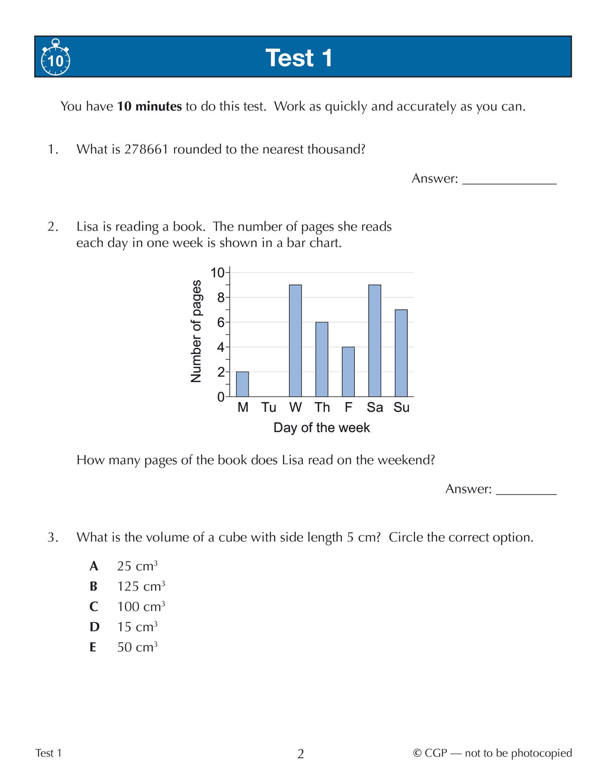 CGP 11+ GL 10-Minute Tests: Maths - Ages 10-11 (with Online Edition) | Paperback