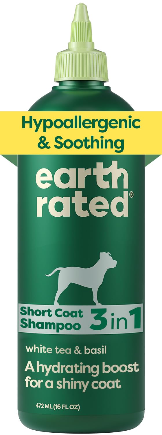 Earth Rated 3-in-1 Soothing Dog Shampoo and Conditioner with Oatmeal | White Tea & Basil Scent | 473ml