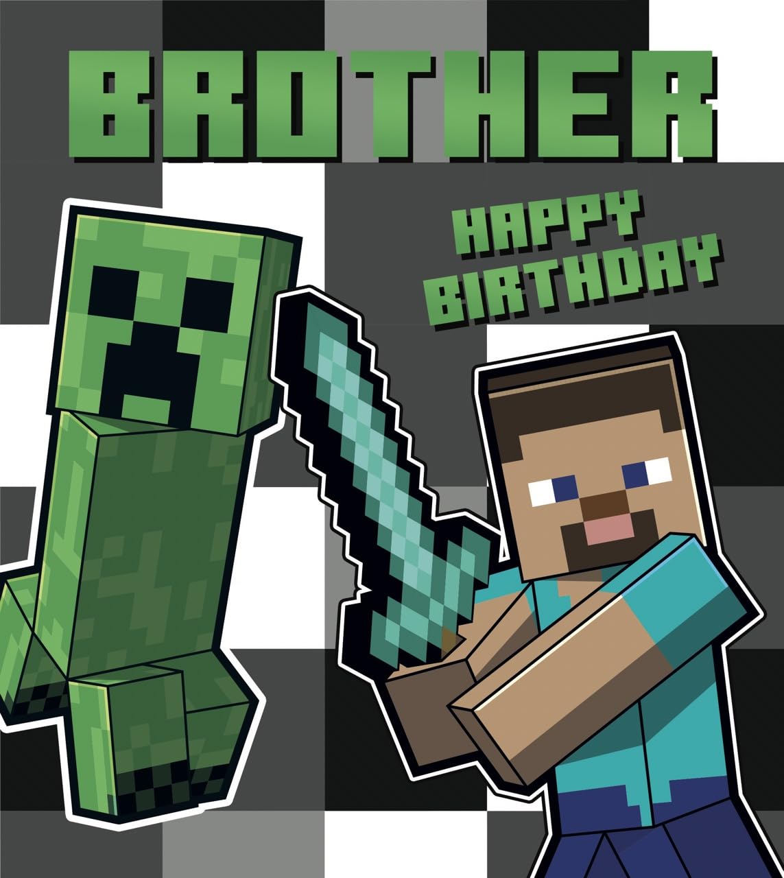 Danilo Promotions LTD Minecraft Birthday Card for Brother | Multi-Color | Model MN086