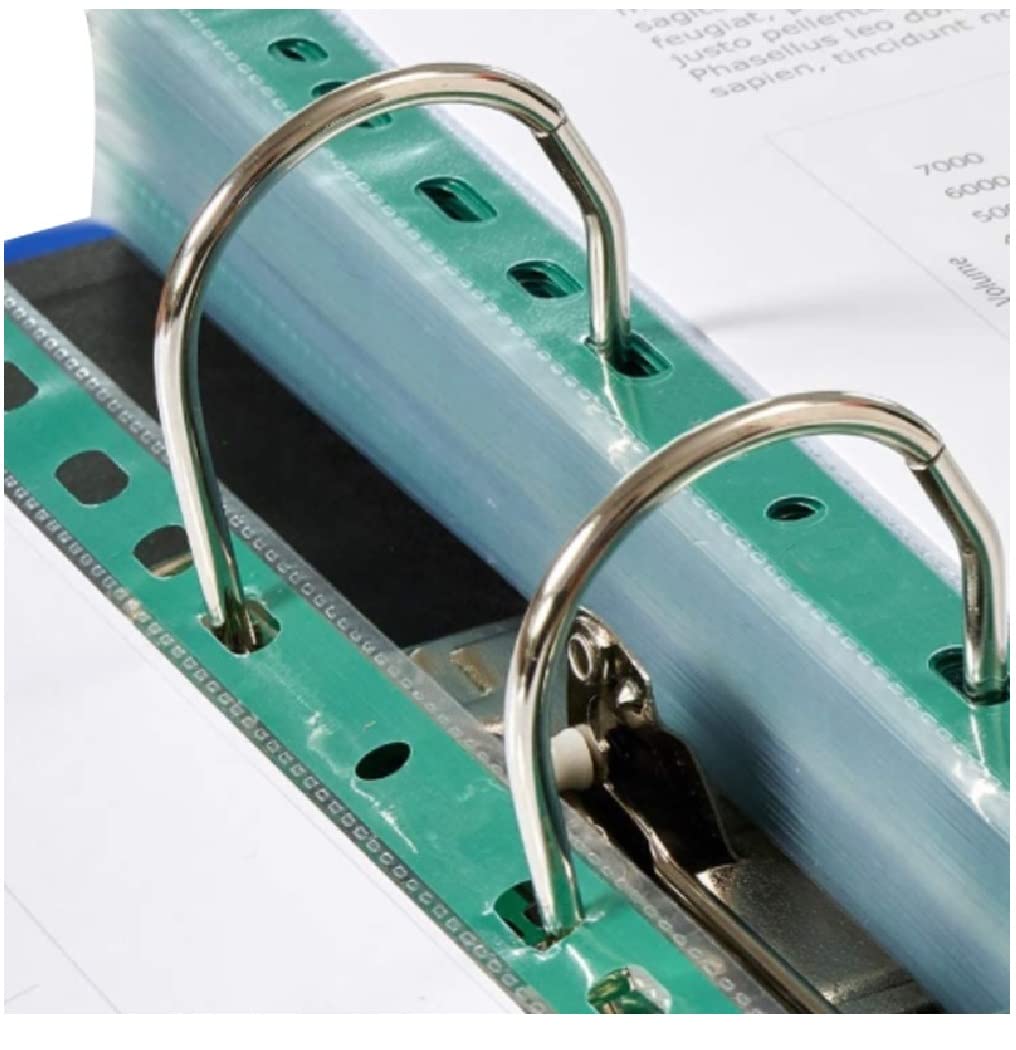G4GADGET A4 Punched File Pockets - 50 Pack, 30 Micron, 15 Sheet Capacity, Green | Reinforced Strip 5