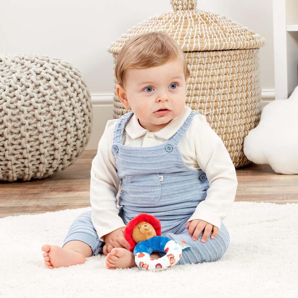Rainbow Designs PA1356 Paddington Bear Baby Ring Rattle - Soft Plush Sensory Toy for Newborns 3
