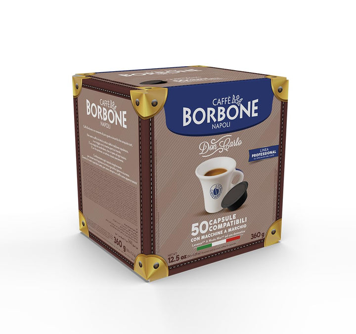 Caffè Borbone Don Carlo Light Coffee Blend - 50% Less Caffeine - 50 Capsules - Compatible with Lavazza® A Modo Mio® Machines