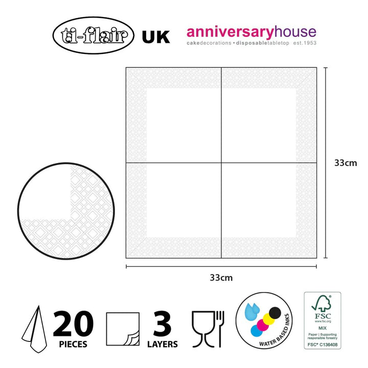 Anniversary House Ruby 40th Anniversary 3-Ply Lunch Napkins | Pack of 16