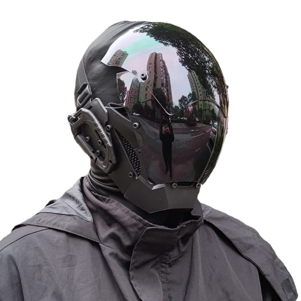 KYEDAY Punk Mask Cosplay for Men, Cosplay Halloween Mask Fit Party Music Fe
