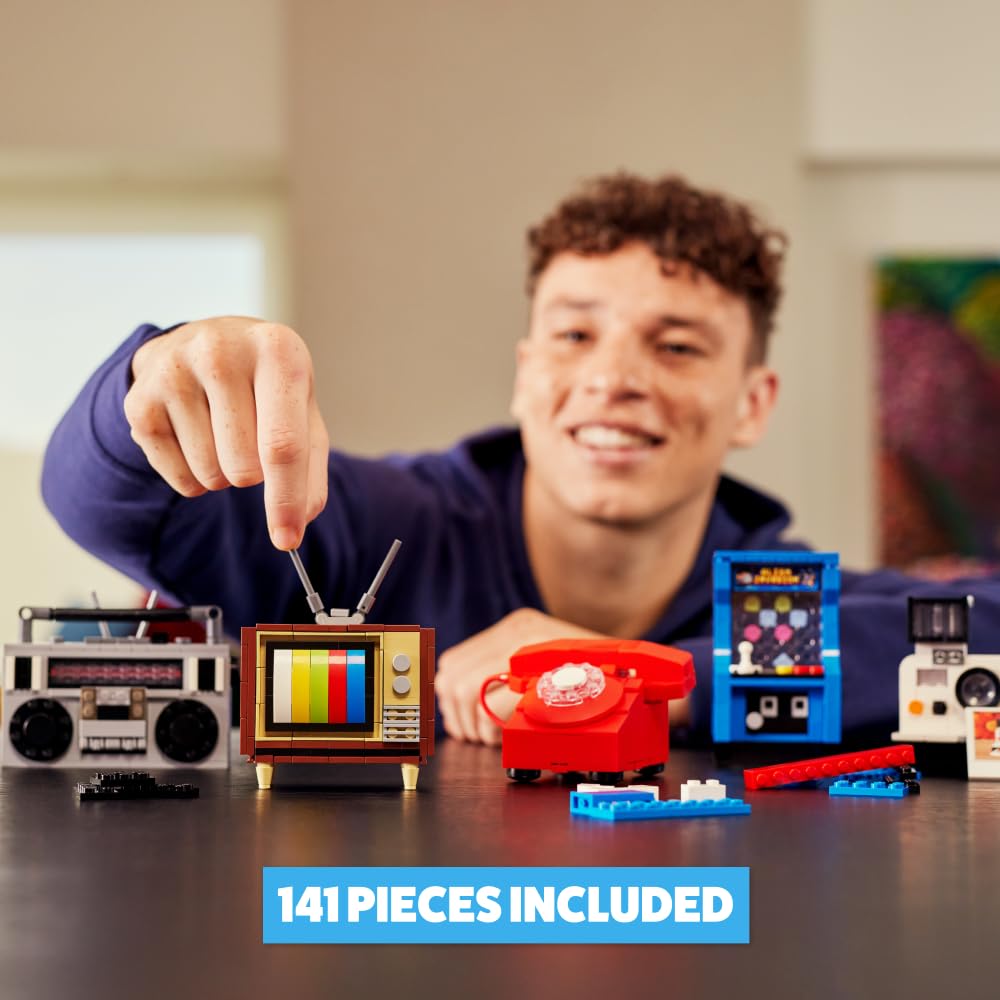 MAX Premium Retro Building Bricks - Telephone Design, 256-Piece Collectible Set for Ages 3+