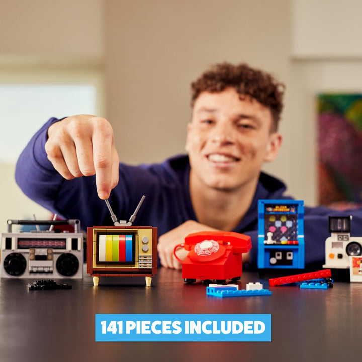 MAX Premium Retro Building Bricks - Telephone Design, 256-Piece Collectible Set for Ages 3+