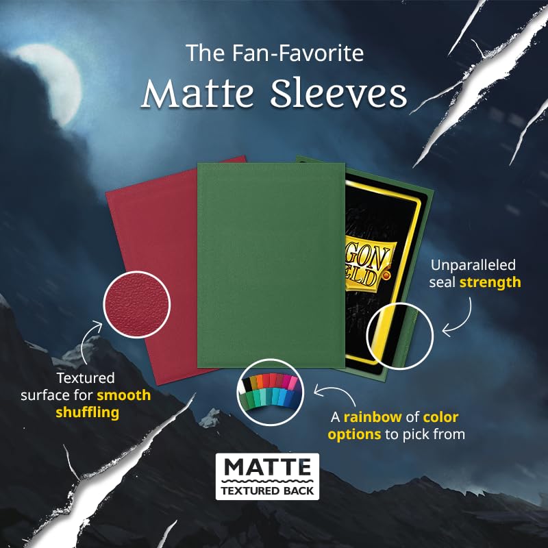 Dragon Shield Matte Amber Card Sleeves - 100 Count | Standard Size | Polypropylene 3
