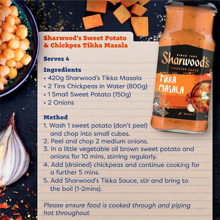 Sharwood's Indian Tikka Masala Sauce – 30% Less Fat, Tomato, Yogurt & Cream