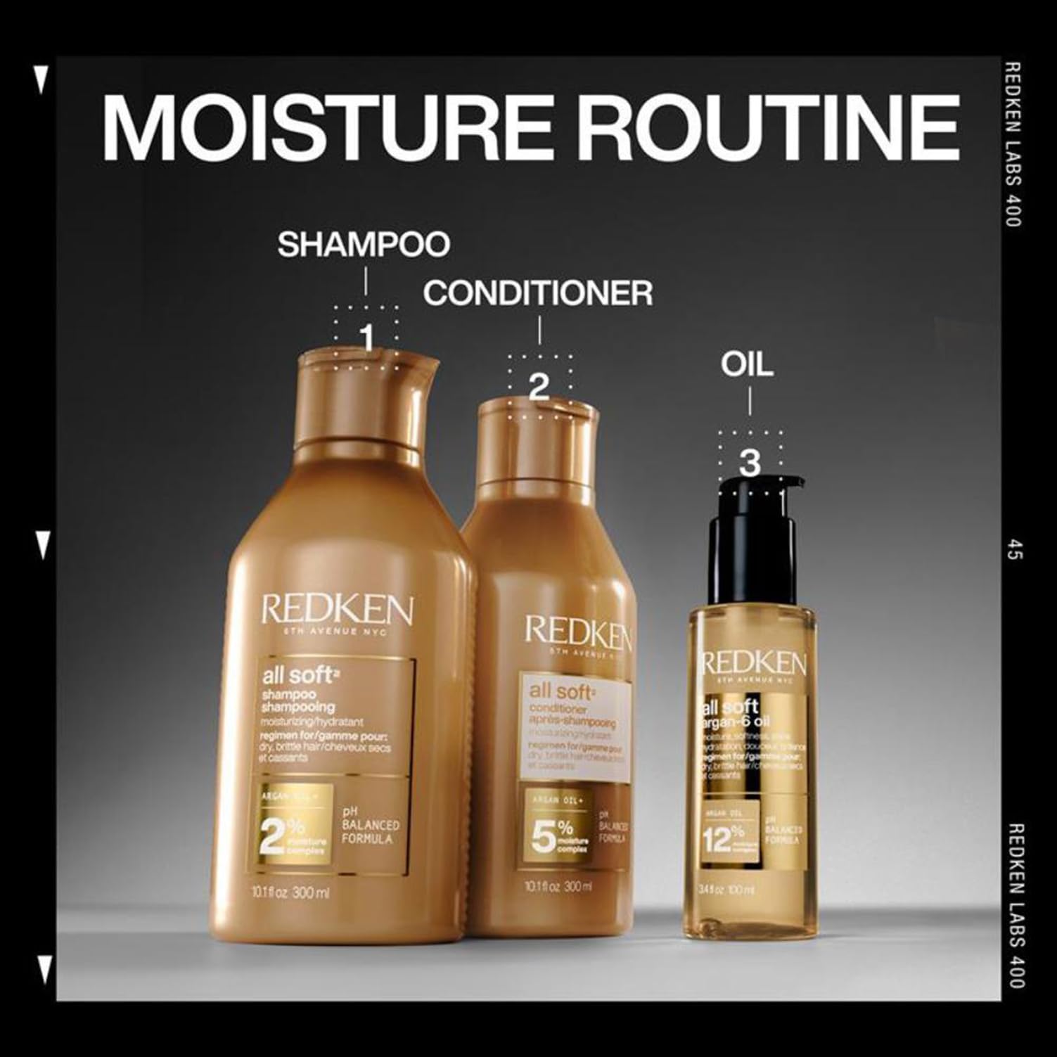 Redken All Soft Shampoo for Dry Hair with Argan Oil - 300 ml 3