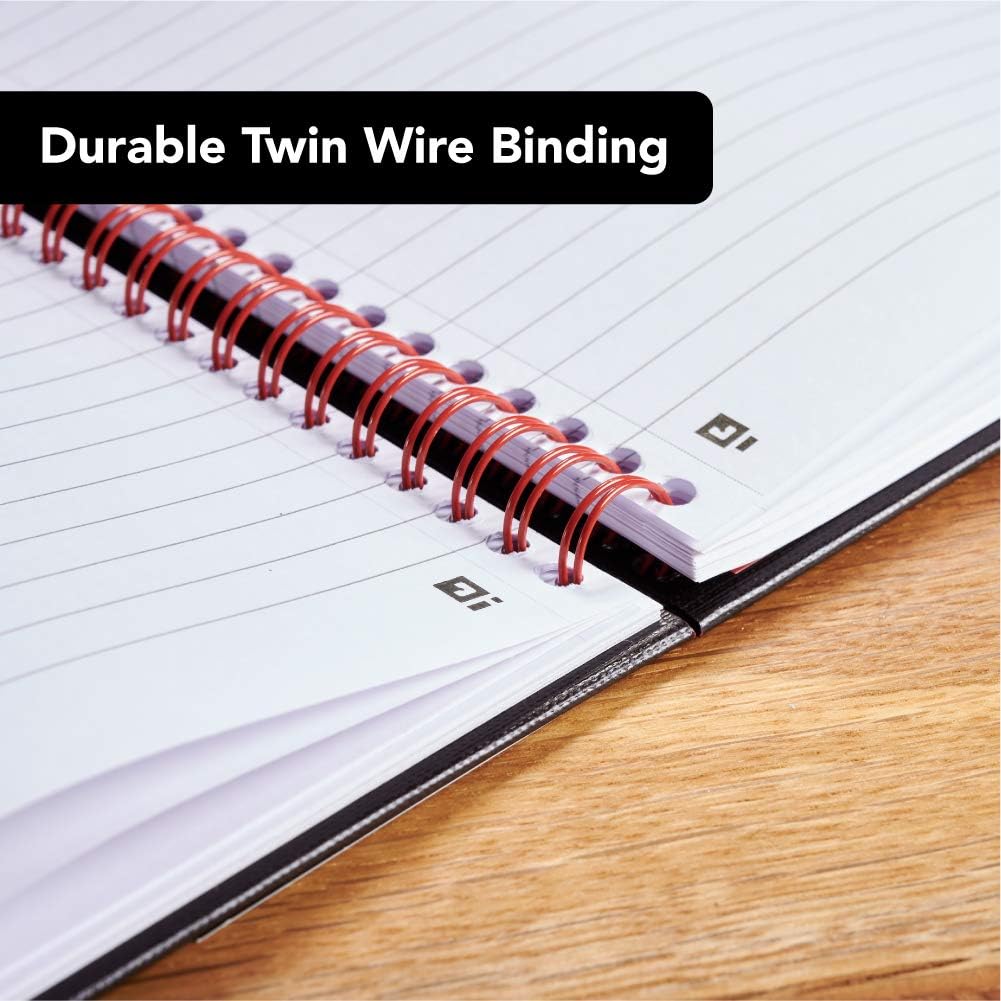Oxford Black n' Red A5 Glossy Hardback Wirebound Notebook, Ruled, 140 Page, 1 Notebook 3