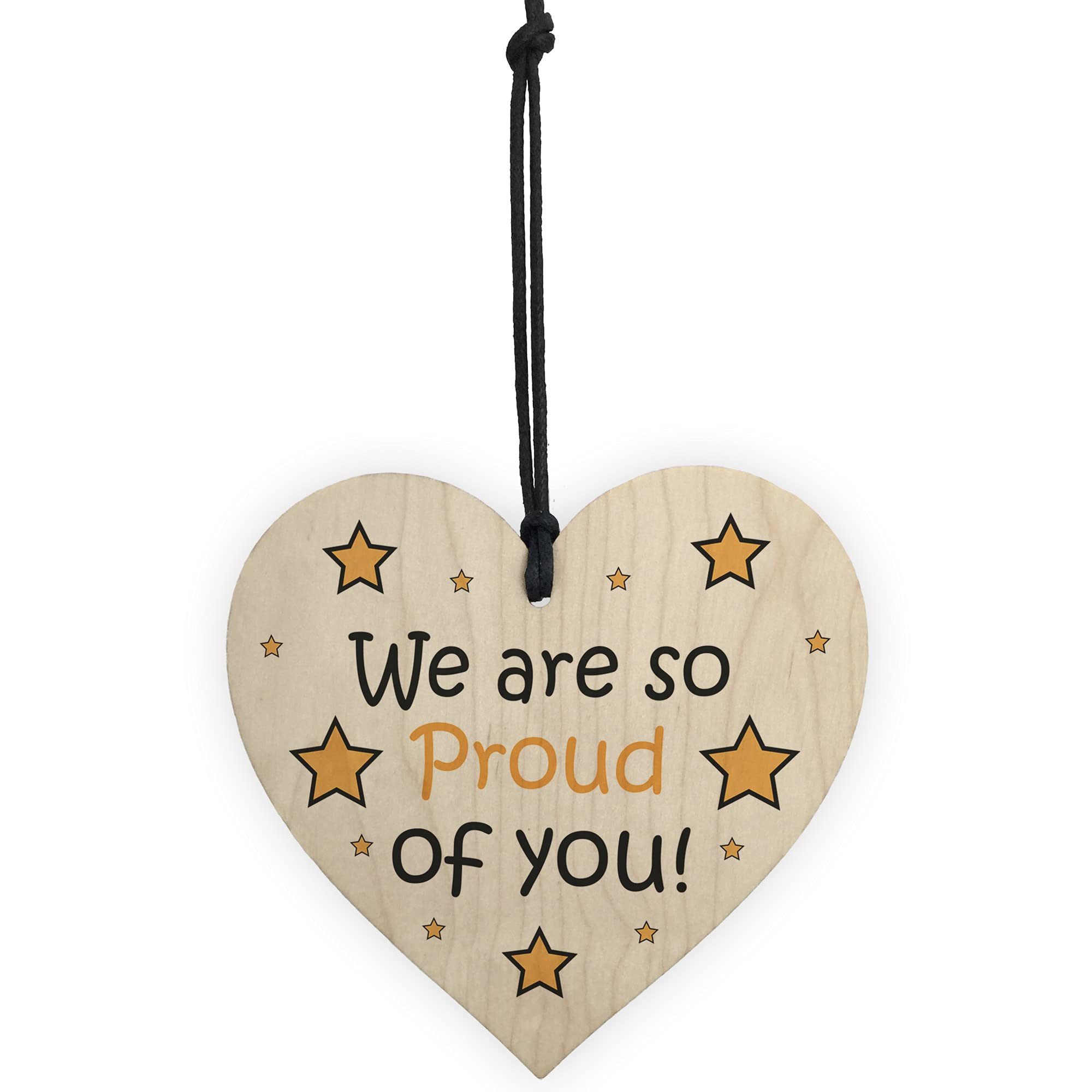 RED OCEAN Proud Of You Wooden Plaque Gift for Son or Daughter | Rustic Style | 10x10cm Black 8
