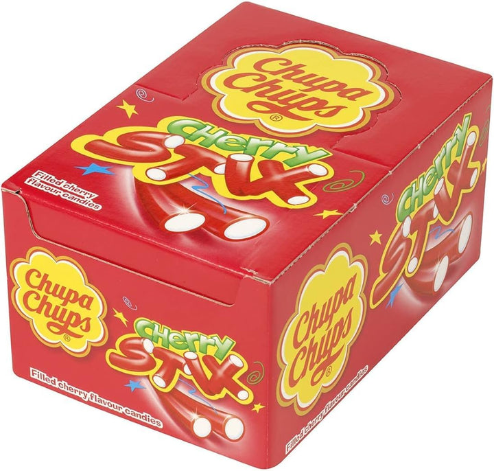 Chupa Chups Cherry Stix - Fondant Filled Chewy Sweets, 150 Pack