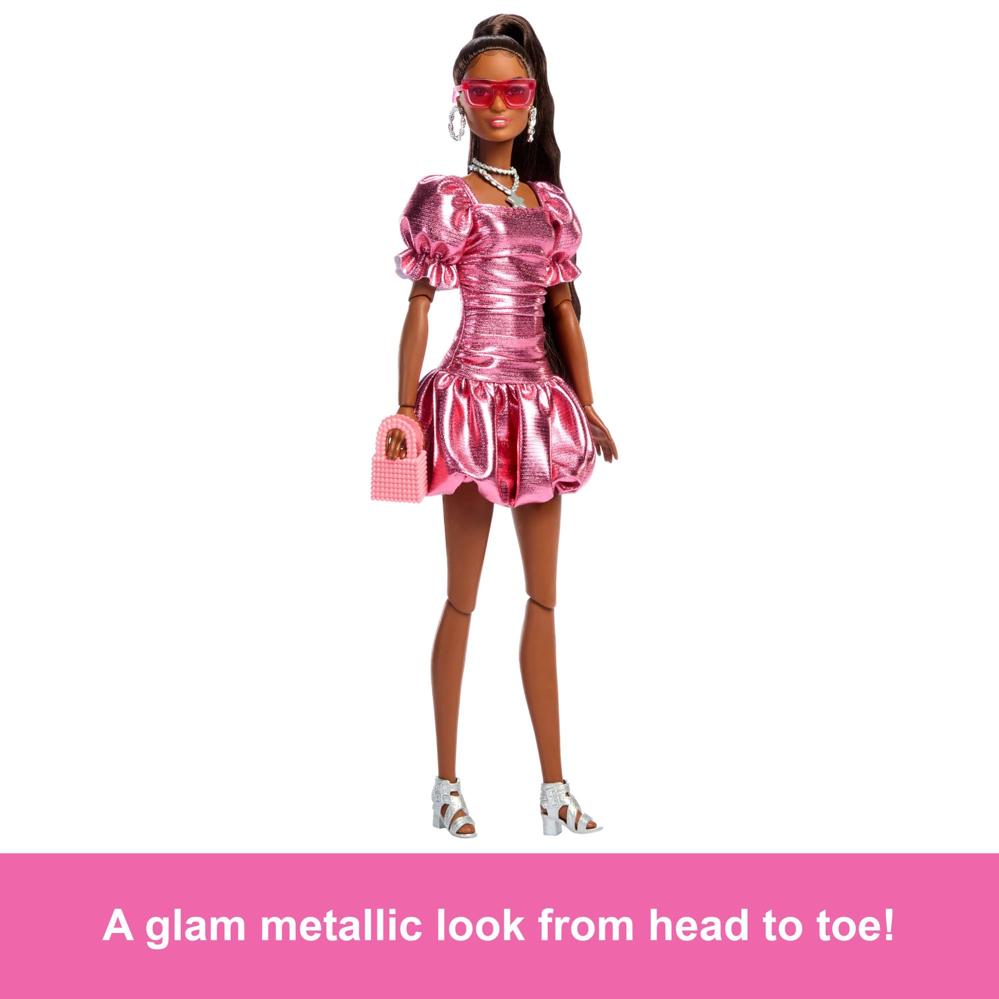 Barbie Deluxe Style Doll #6 - Metallic Coral Pink Dress | 12 Inches | Ages 4+ 3