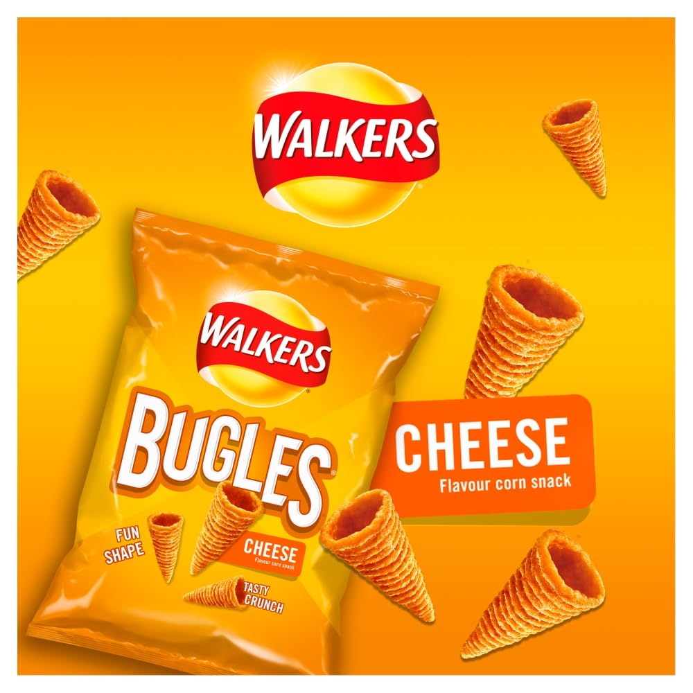 Walkers Bugles Cheese Sharing Snacks - Crunchy Corn Snack | 110g Multipack 2