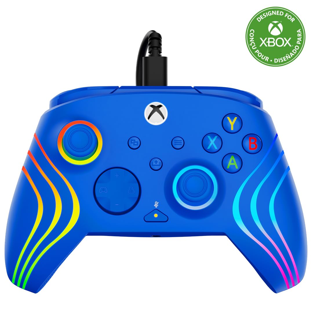 Turtle Beach Afterglow Wave Blue Wired RGB Gaming Controller for Xbox & PC