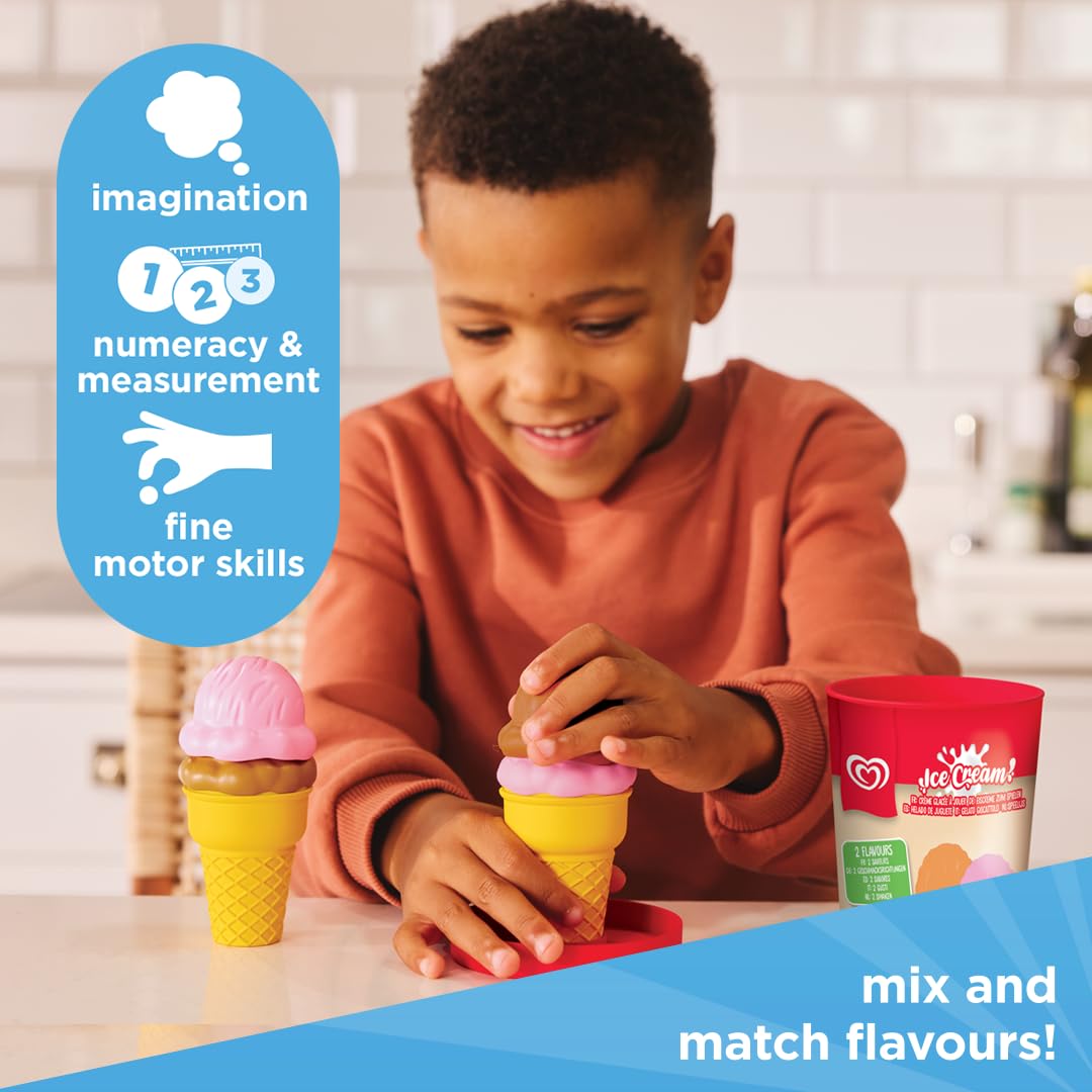 Casdon Walls Ice Cream Tub Toy - Strawberry & Caramel | Pretend Play Set | Ages 2+ 2