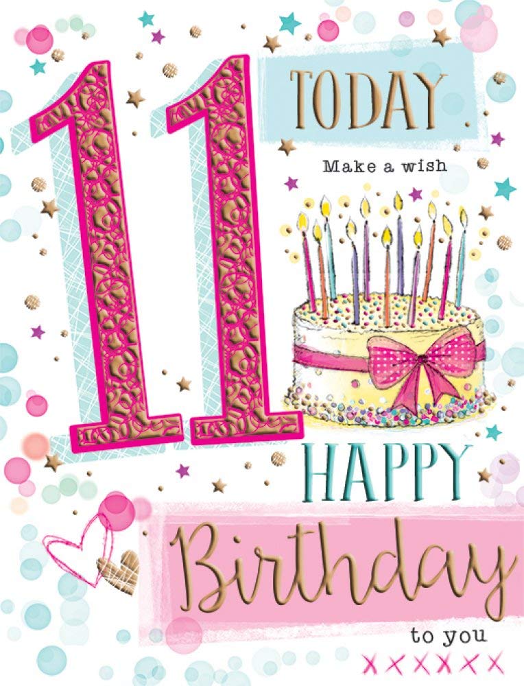 Piccadilly Greetings Age 11 F Wonderful 11 Today Happy Birthday Card for Girls | 8 x 6 inches 1