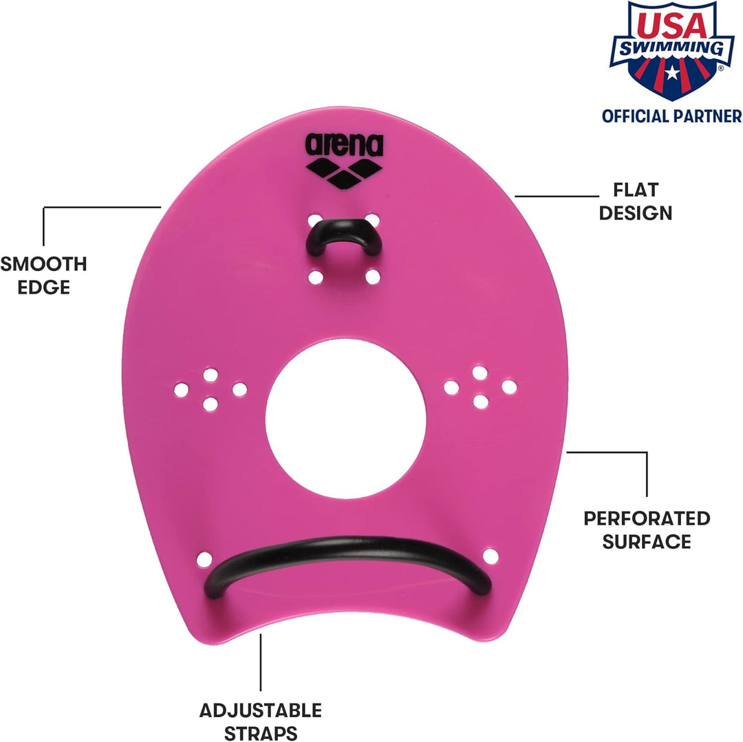 Arena - Elite Hand Paddles Swim Training Equipment, Large, Pink