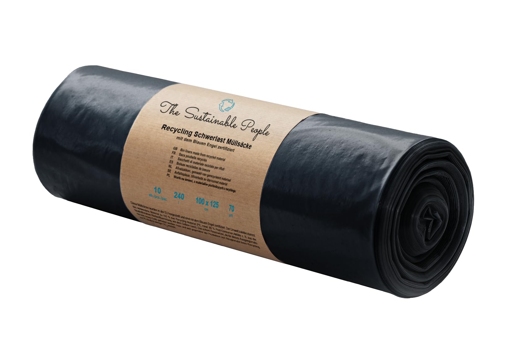 The Sustainable People Heavy Duty Bin Bags - 240L Capacity | 10 Count | Min. 90% Recycled 2