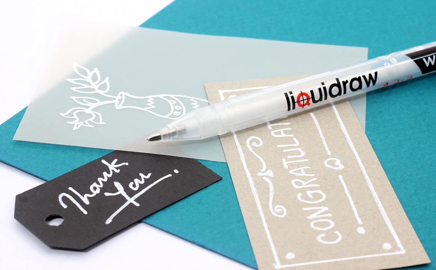 Liquidraw White Gel Pens - Set of 3 | 0.8mm Fine Point | Refillable for Artists & Crafts 4