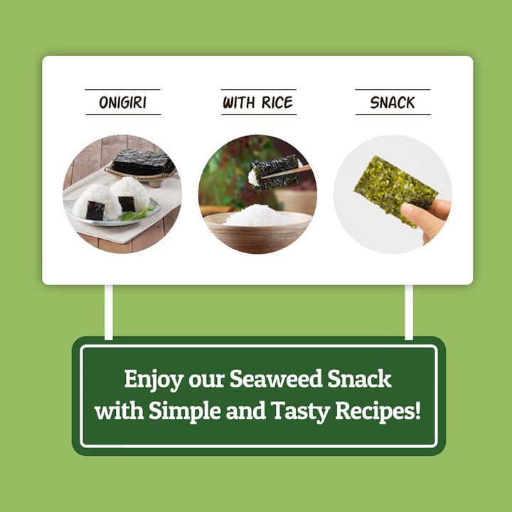 Daechun Choi's 1 Sea Salt & Green Tea Powder Seaweed Snack (Pack of 20) - Korean Roasted Seaweed
