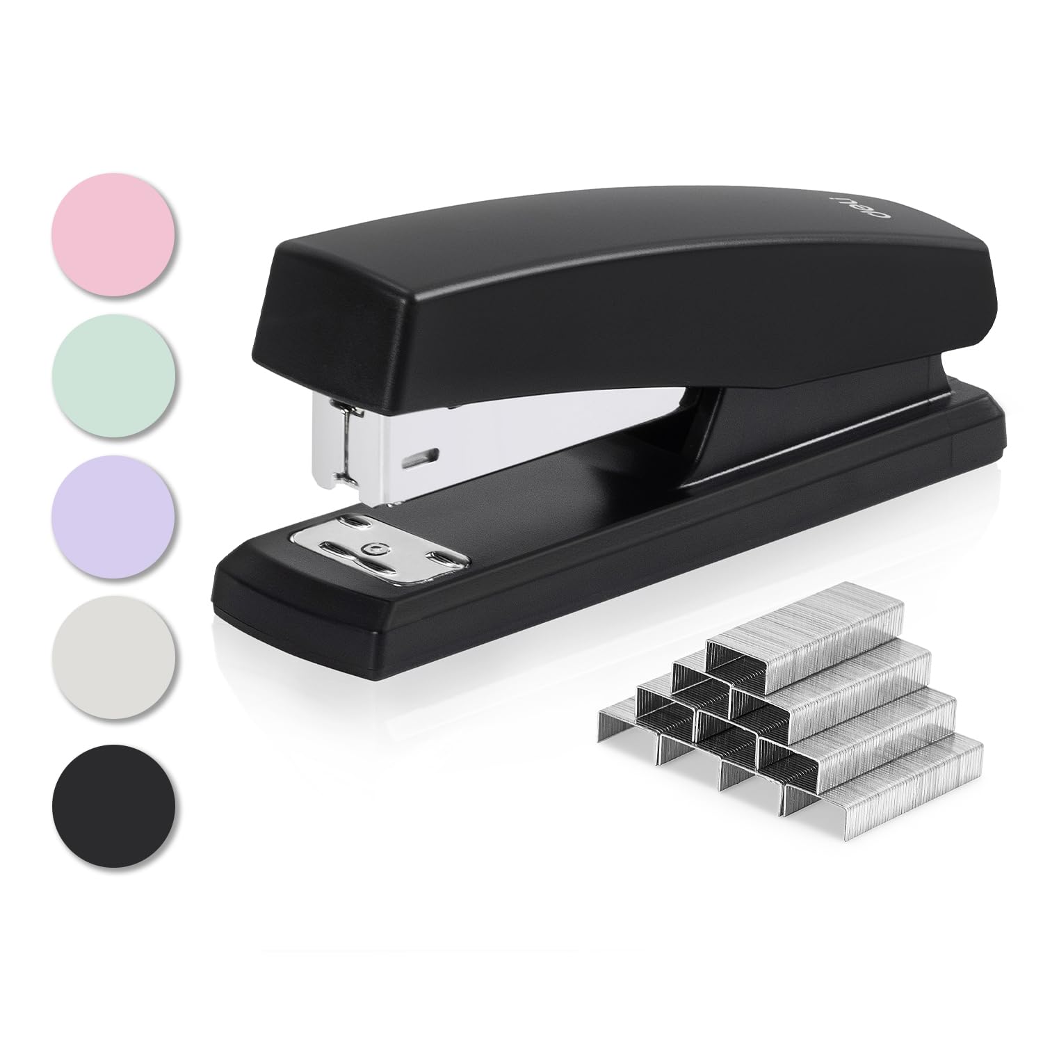 deli Desktop Stapler - 25 Sheet Capacity, Black, Includes 640 Staples | Model 138226