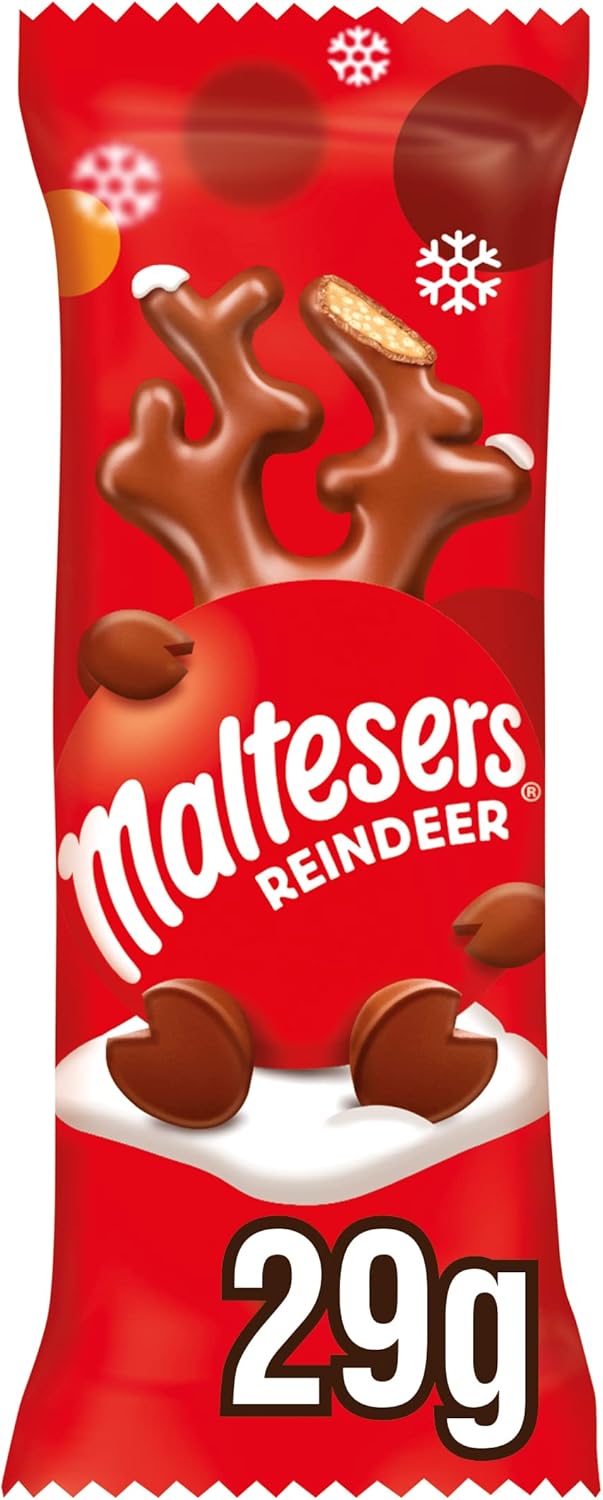 Maltesers - Milk Chocolate Reindeer Christmas Gift Box, 32 Pack Festive Stocking Filler