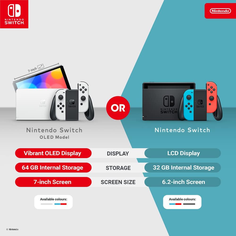 Nintendo Switch (Neon Red/Neon Blue) - Hybrid Gaming Console