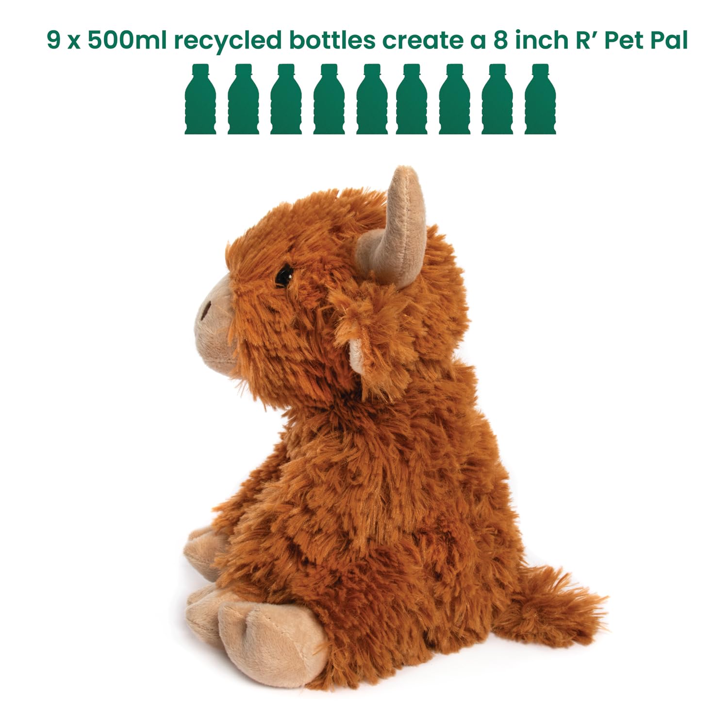 Lesser & Pavey RPET Pals Hughie Sitting Cow - Eco-Friendly Plush Stuffed Animal 2