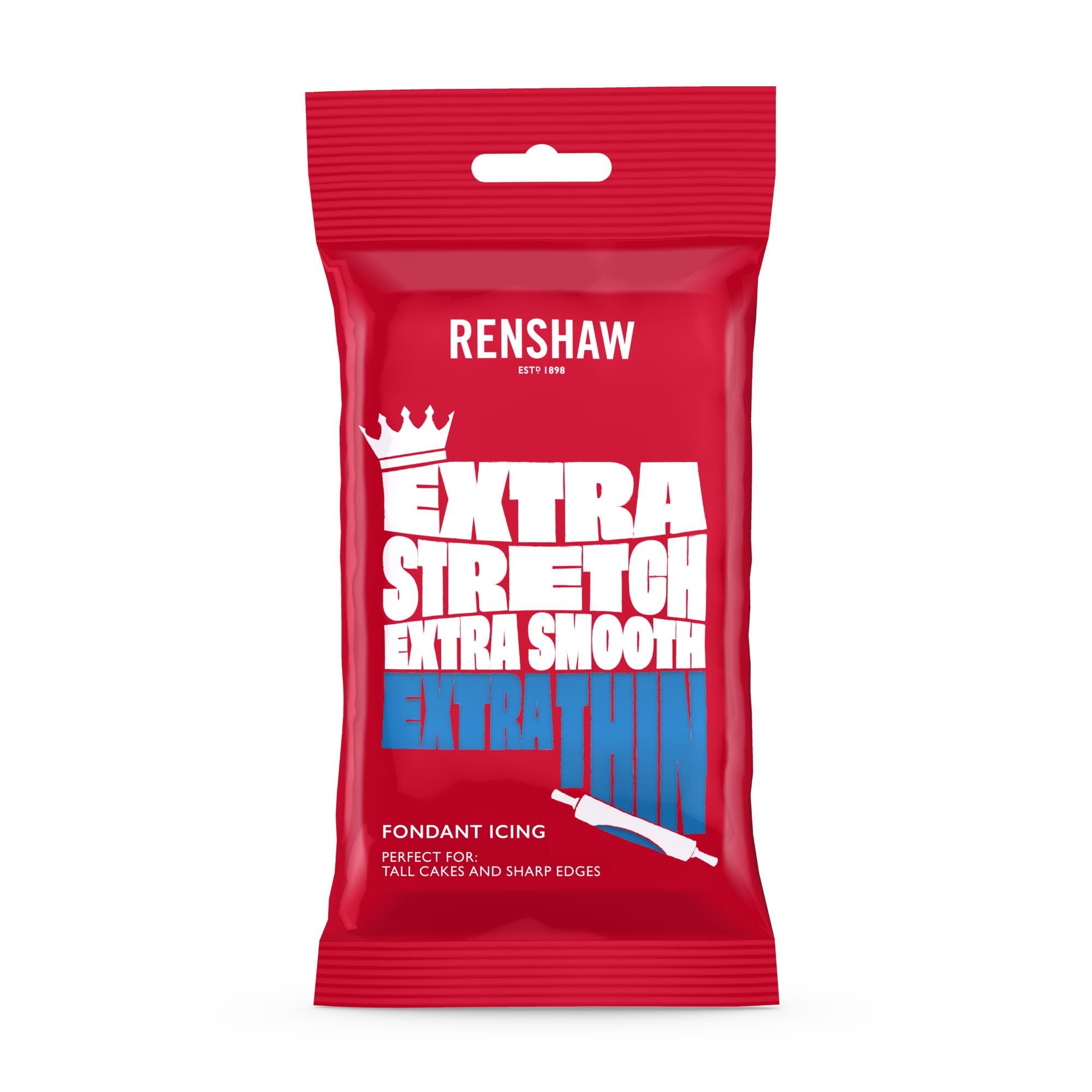 Renshaw Extra Stretch Smooth & Thin Blue Fondant Icing, 250g - Ready to Roll Cake Decorating Icing 1
