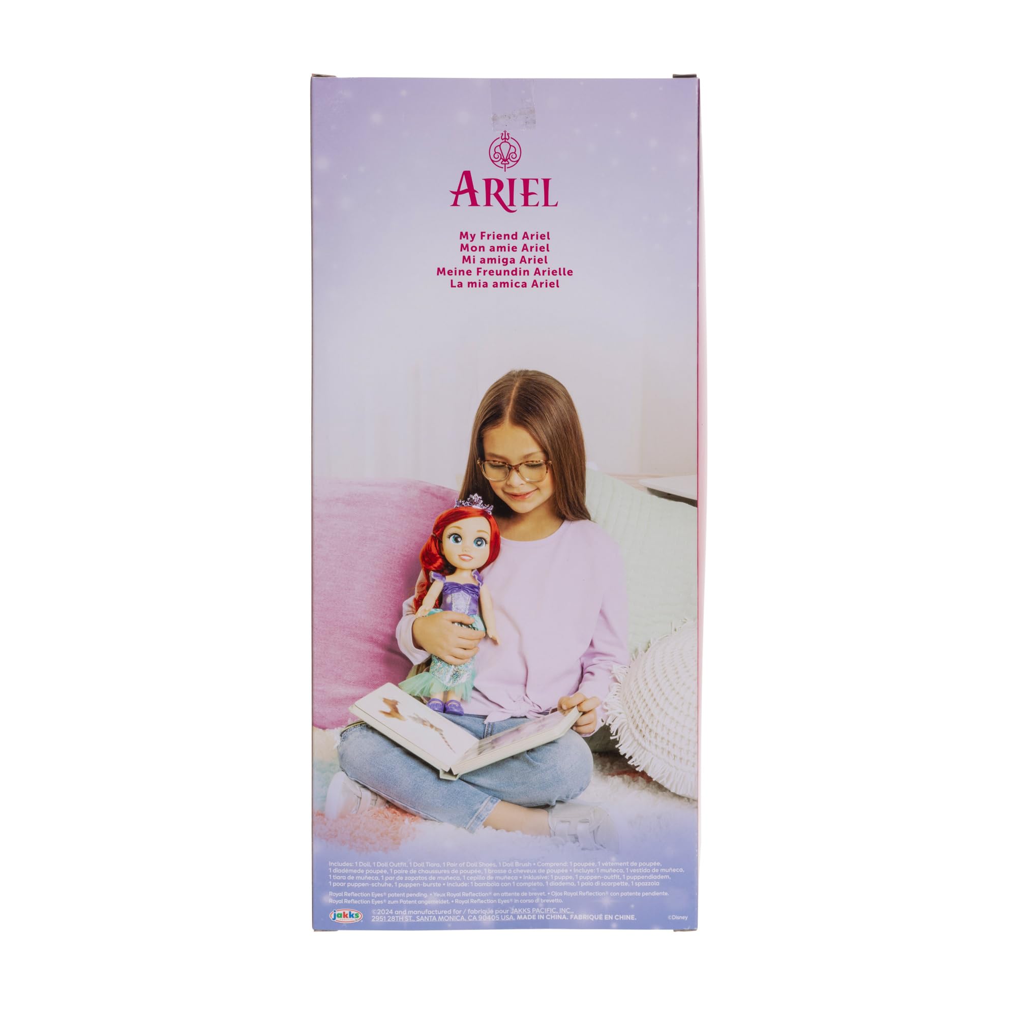 Disney Princess Ariel Doll - 14"/35cm Tall, Articulated, Platinum Holofoil Dress, Tiara, Shoes & Brush | Ages 3+ 6