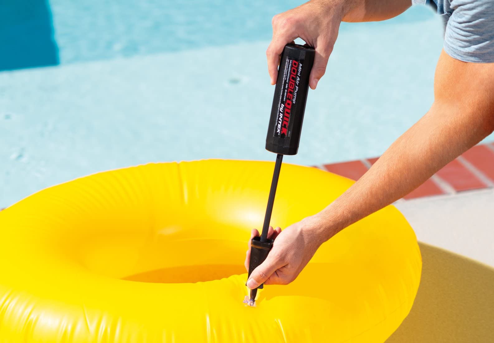 Intex Hand Inflator Pump - Manual Operation | 5 Bar Max Pressure | Black 4