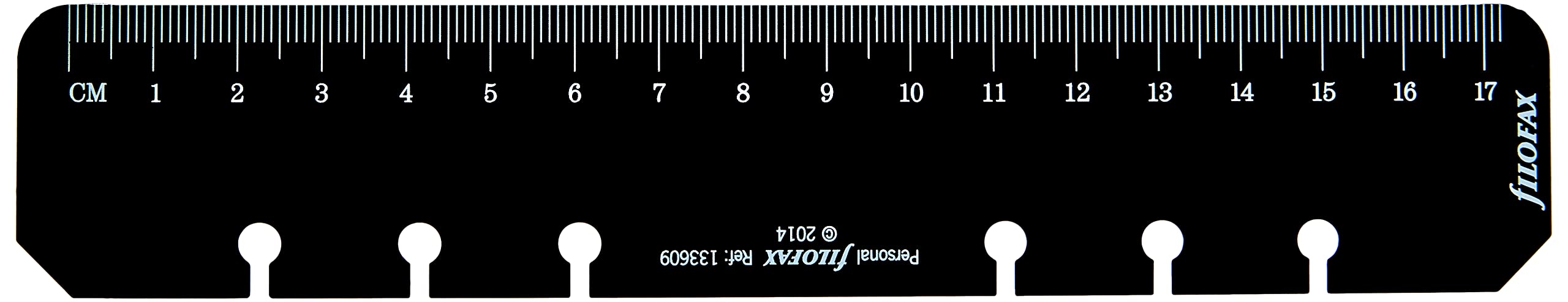 Filofax Personal Ruler Page Marker - Black | Fits Personal Organiser & Clipbook | Imperial/Metric