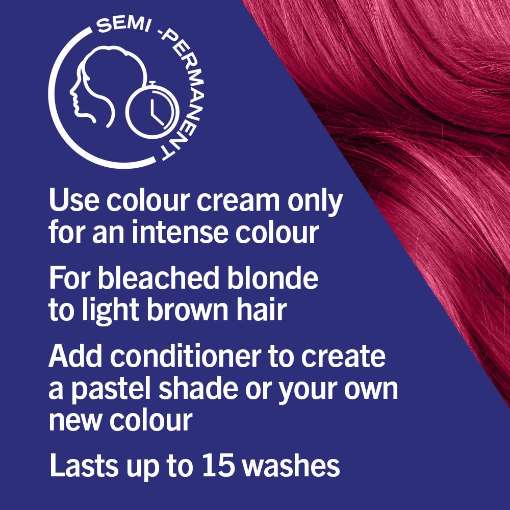 Schwarzkopf LIVE Ultra Brights or Pastels Semi-Permanent Hair Dye - Raspberry Rebel (50ml) 6