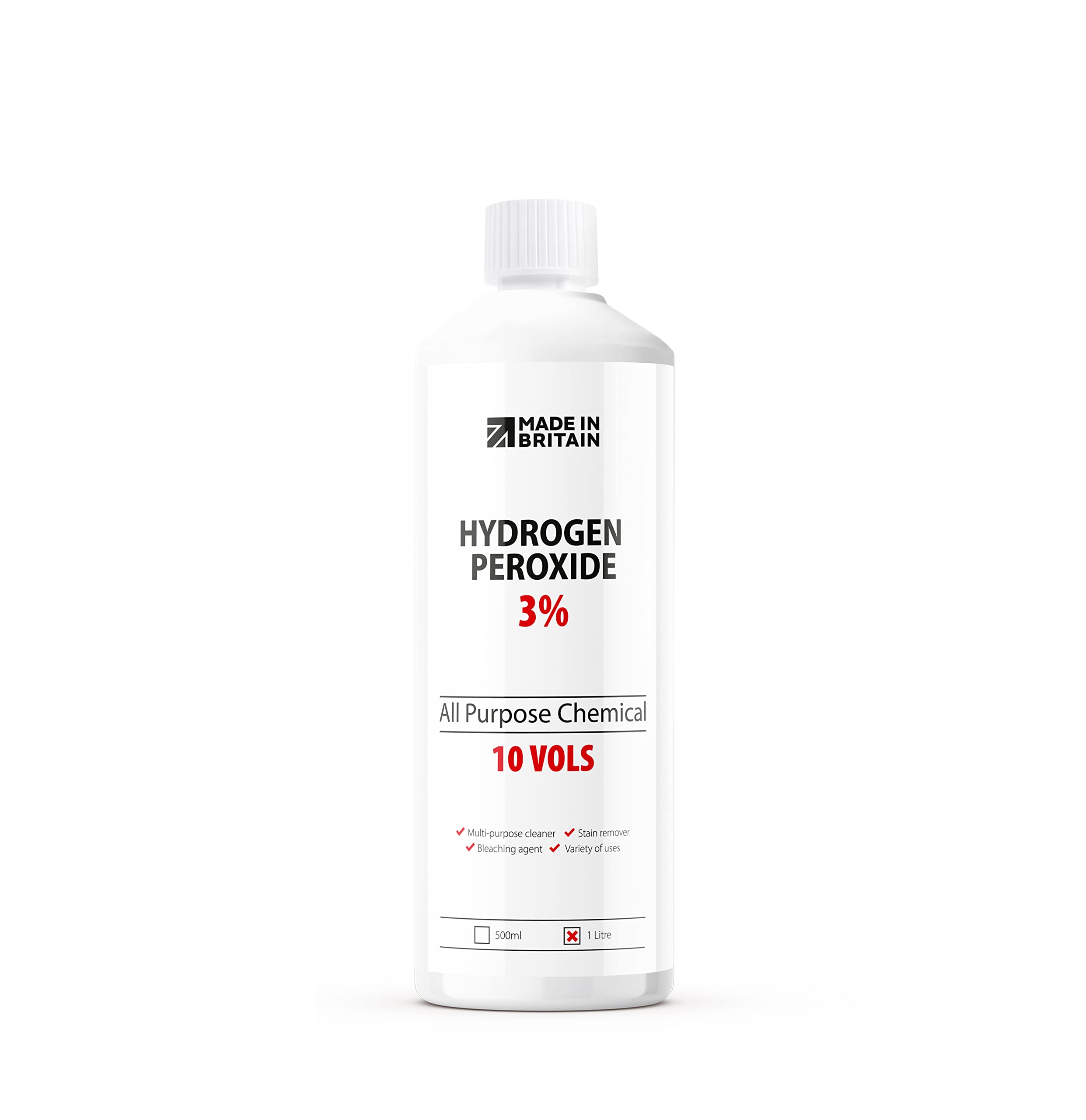 ChemLab McKLords Hydrogen Peroxide 3% Multi-Purpose Cleaner | 1 Litre Liquid | Made in UK