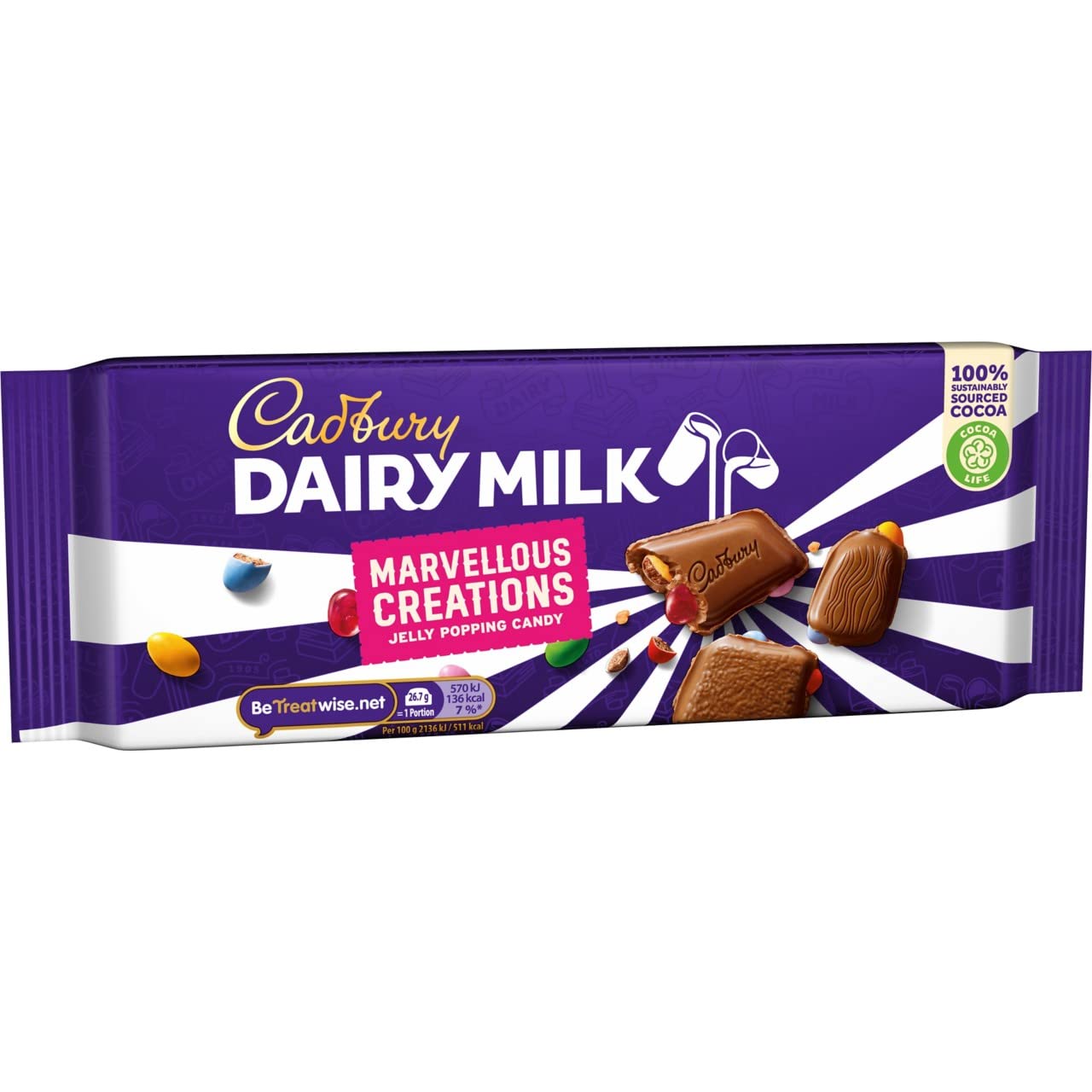 Cadbury Dairy Milk Marvellous Smashables - Jelly & Popping Candy Milk Chocolate Bar, 162g 3