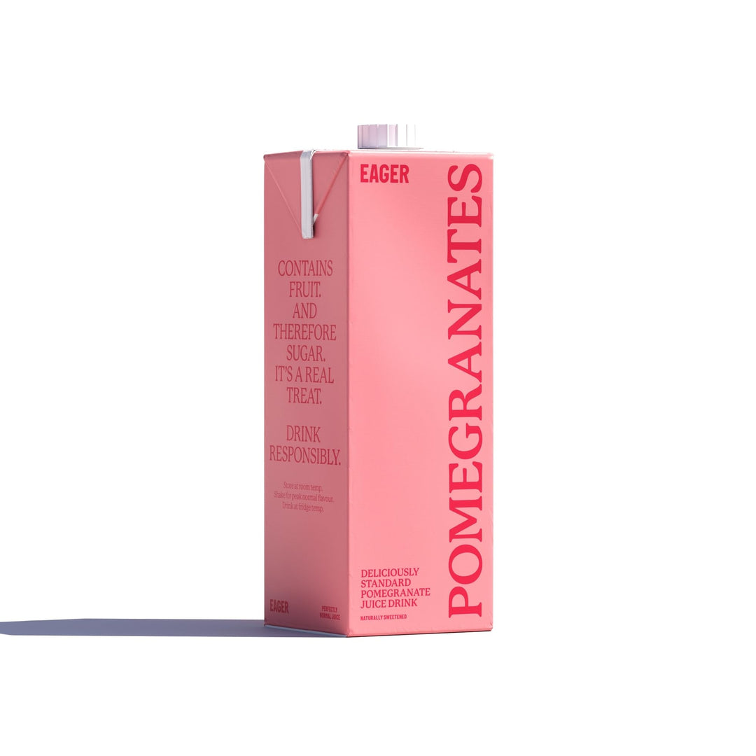 Eager Pomegranate Juice Drink - Naturally Sweetened Fruit Beverage, 29% Pomegranate from Concentrate