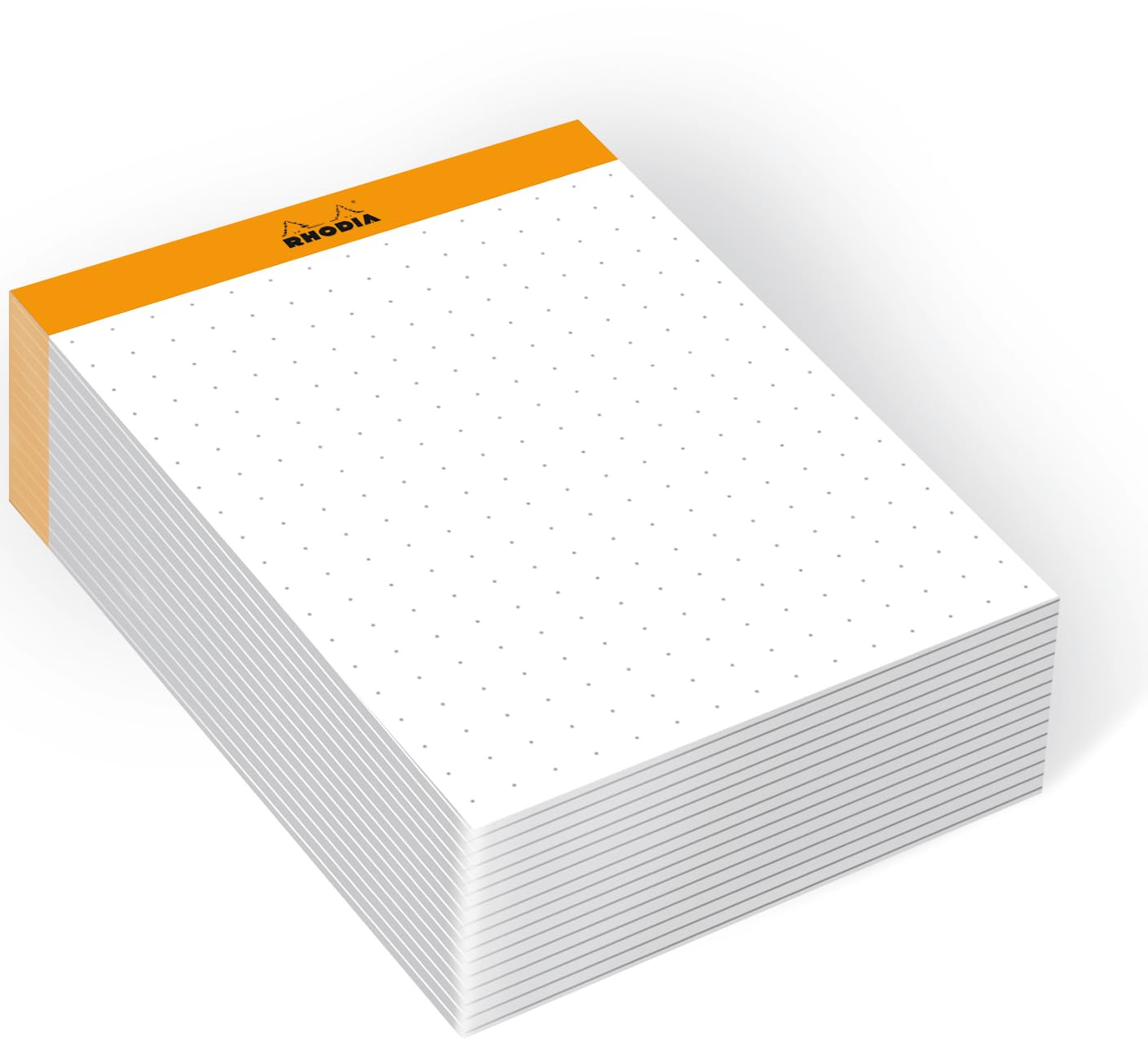Rhodia Memo Pad N°13 - Orange A6 Dotted | 80g Clairefontaine Paper | 240 Sheets