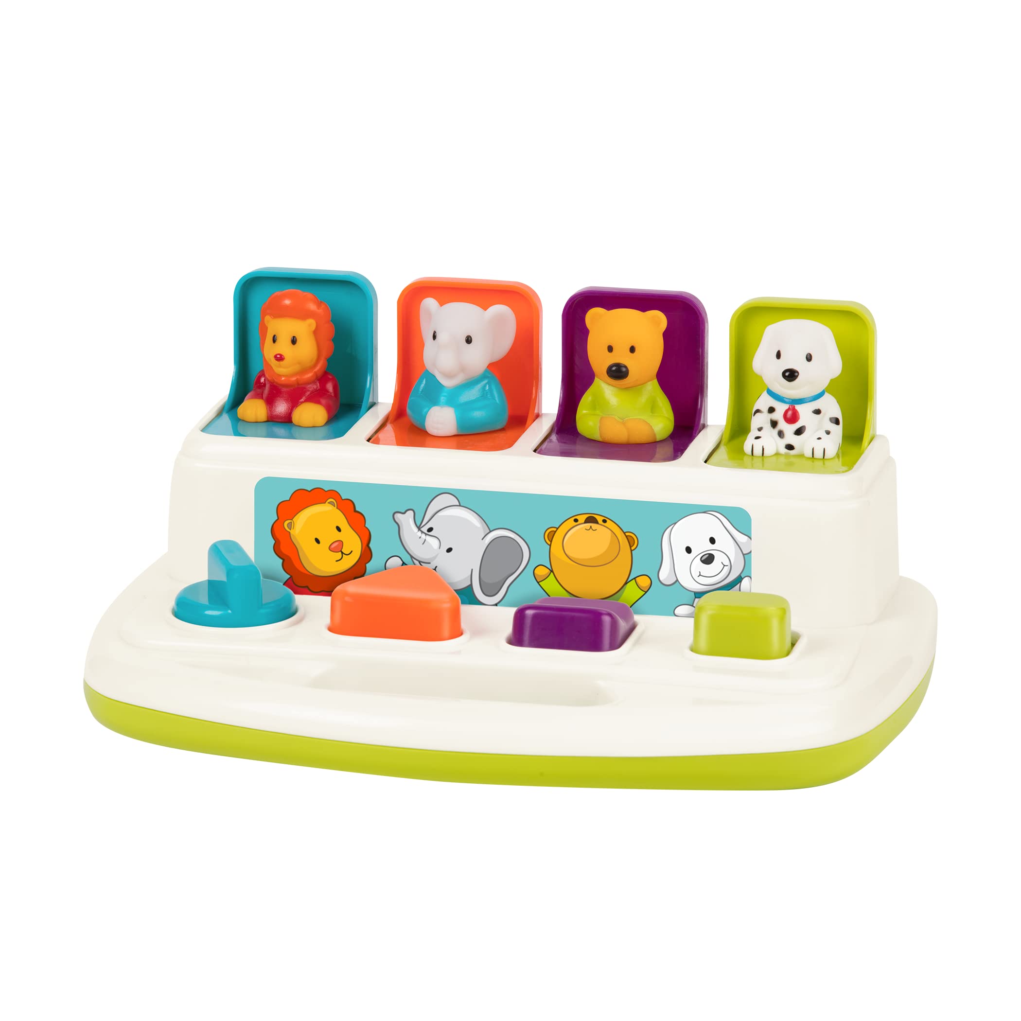 Battat Pop-Up Pals - Color Sorting Animal Push and Pop Toy for Toddlers 18 Months+
