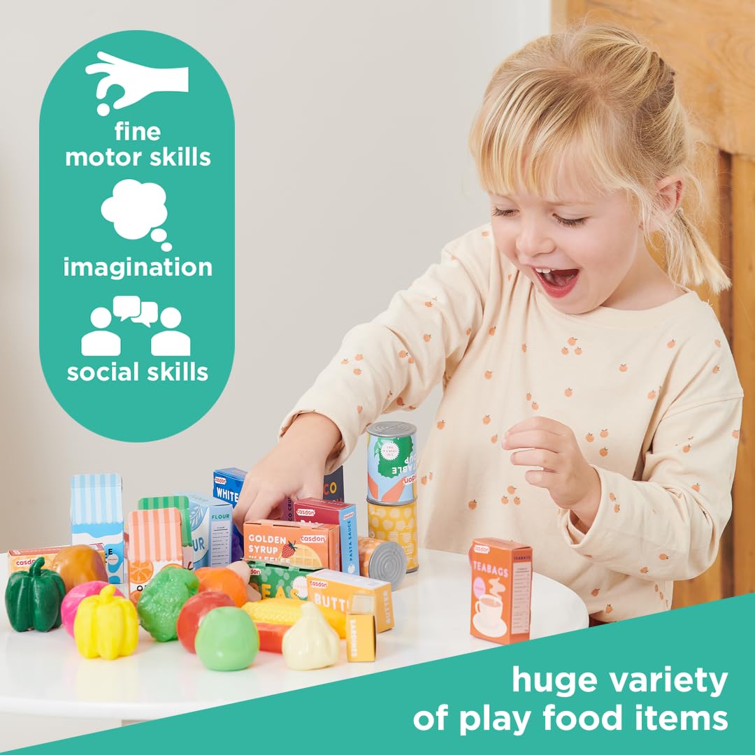 Casdon 617 Family Favourites Toy Grocery Set - 36-Piece Play Food Set for Ages 2+ 5