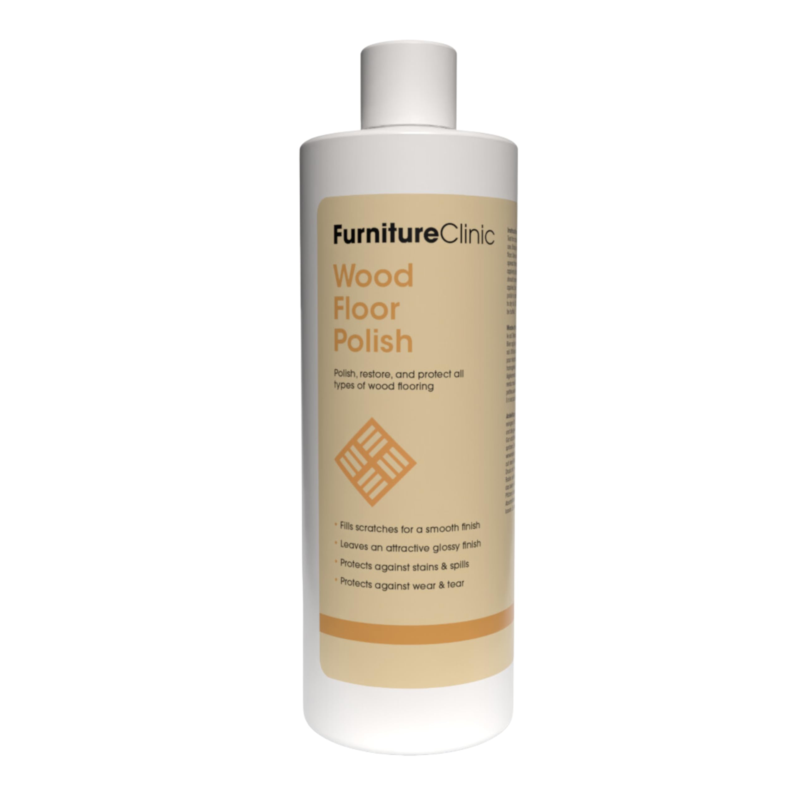 Furniture Clinic Wood Floor Polish - Glossy Finish & Stain Protection | 500ml Liquid