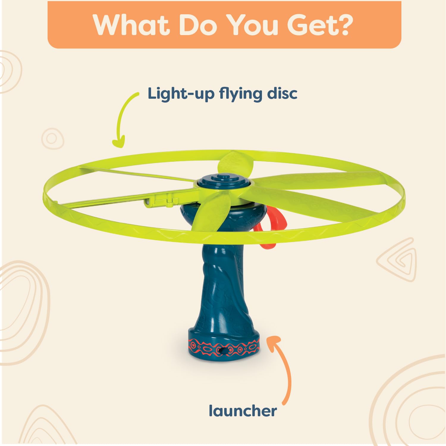 B. toys Disc-Oh Flyers Skyrocopter Boomerang - Light-Up Flying Disc Toy for Kids 5+ 4
