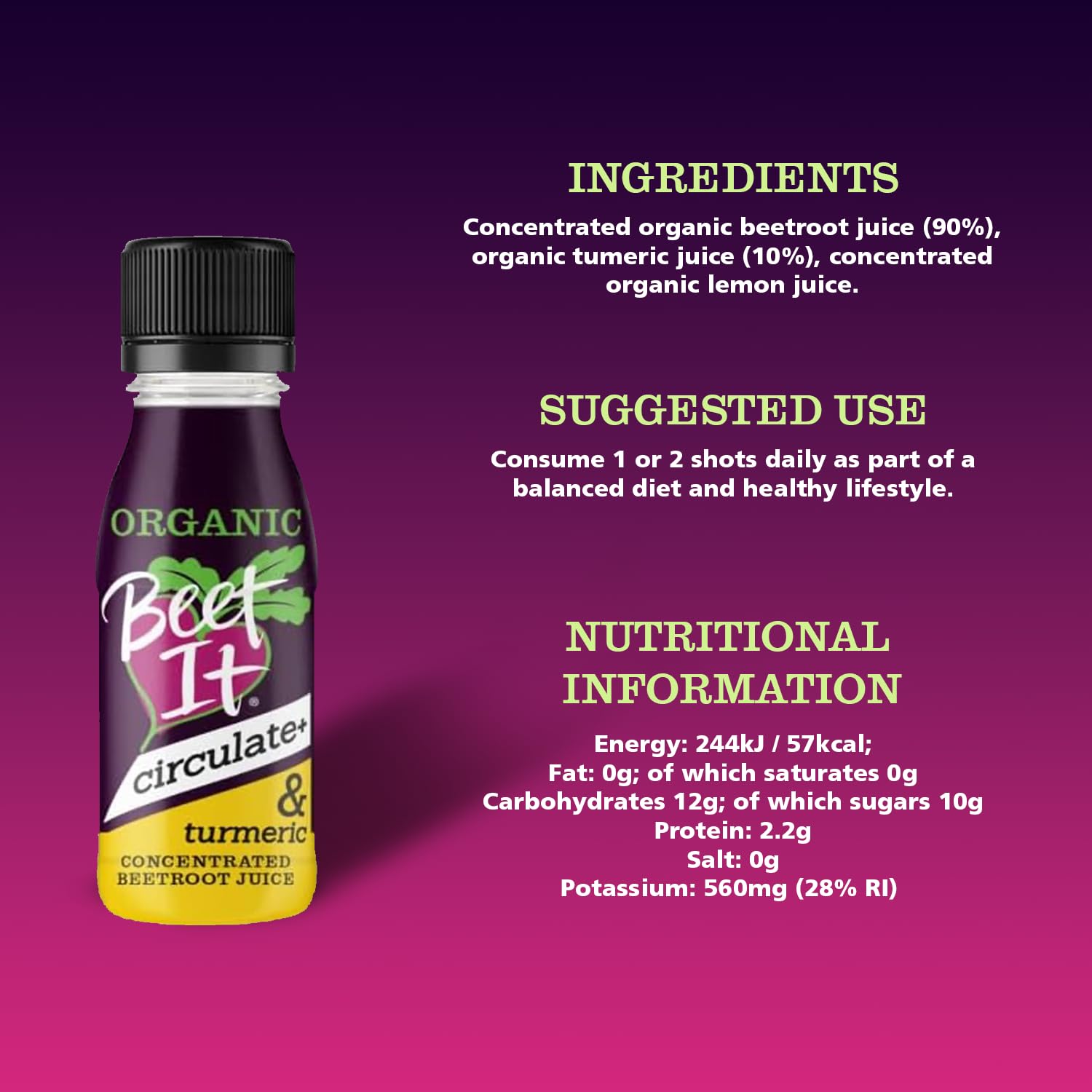 BEET IT Organic Turmeric Circulate+ Shot – 15 x 70ml, Natural Beetroot & Turmeric 4