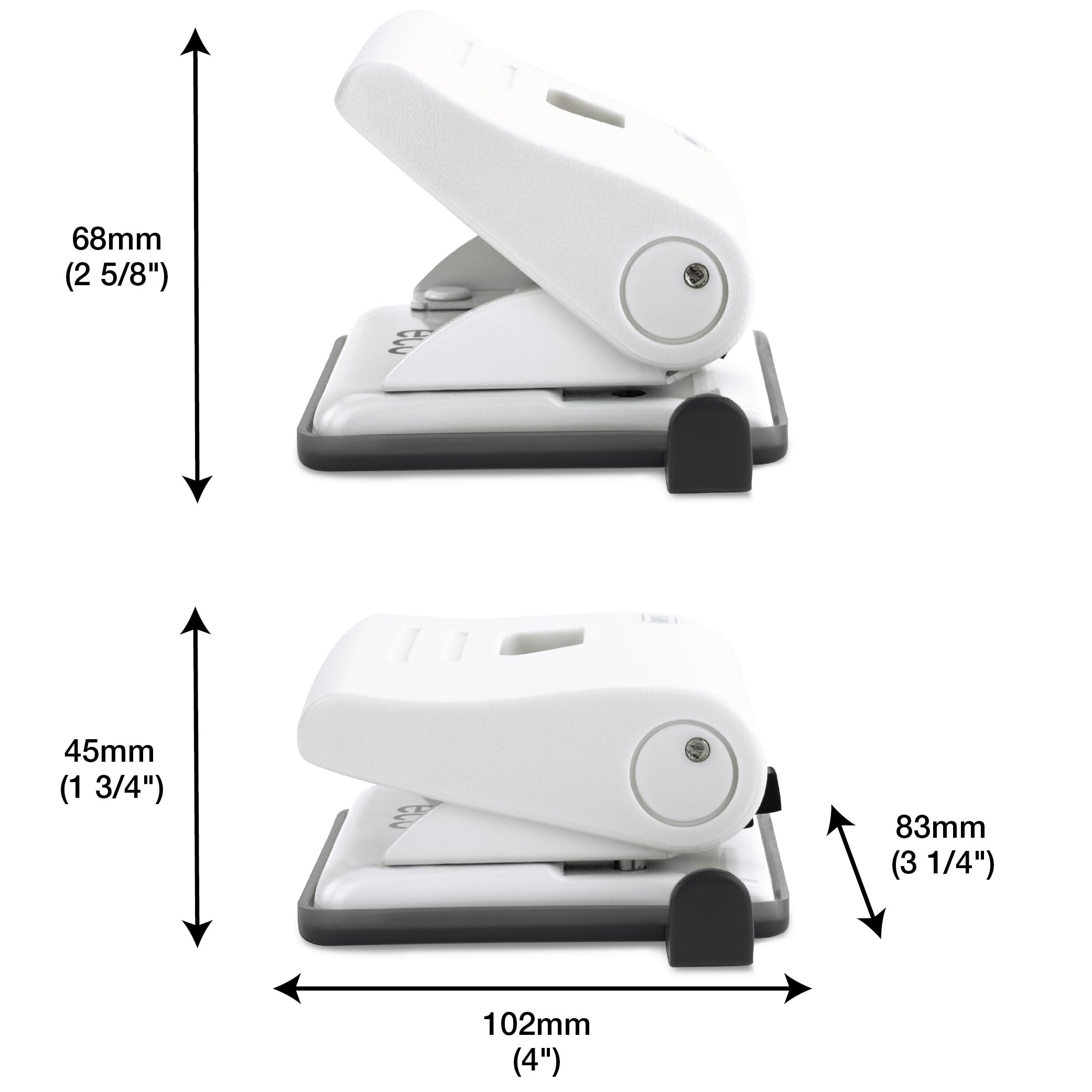 RAPESCO 1522 ECO 2-Hole Punch - 22 Sheet Capacity | 6mm Holes | Soft White 6