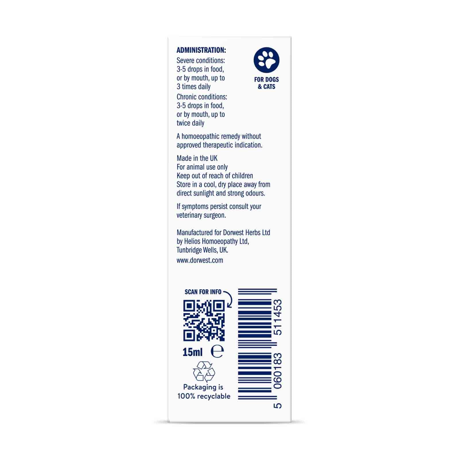 Dorwest Herbs Fragaria 3C Homoeopathic Liquid Remedy for Dogs & Cats - 15ml 3