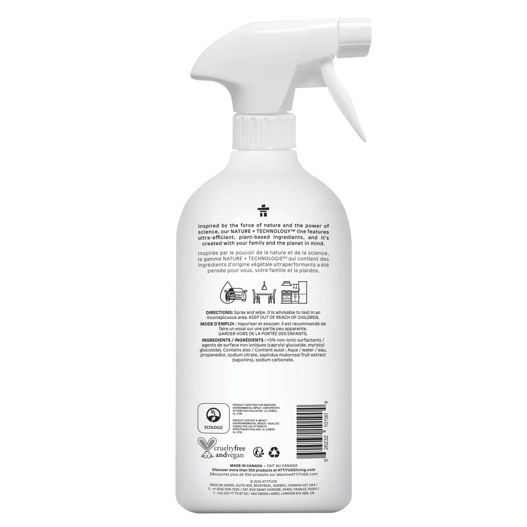 ATTITUDE All Purpose Cleaner Spray - EWG Verified, Vegan, 800 ml 7