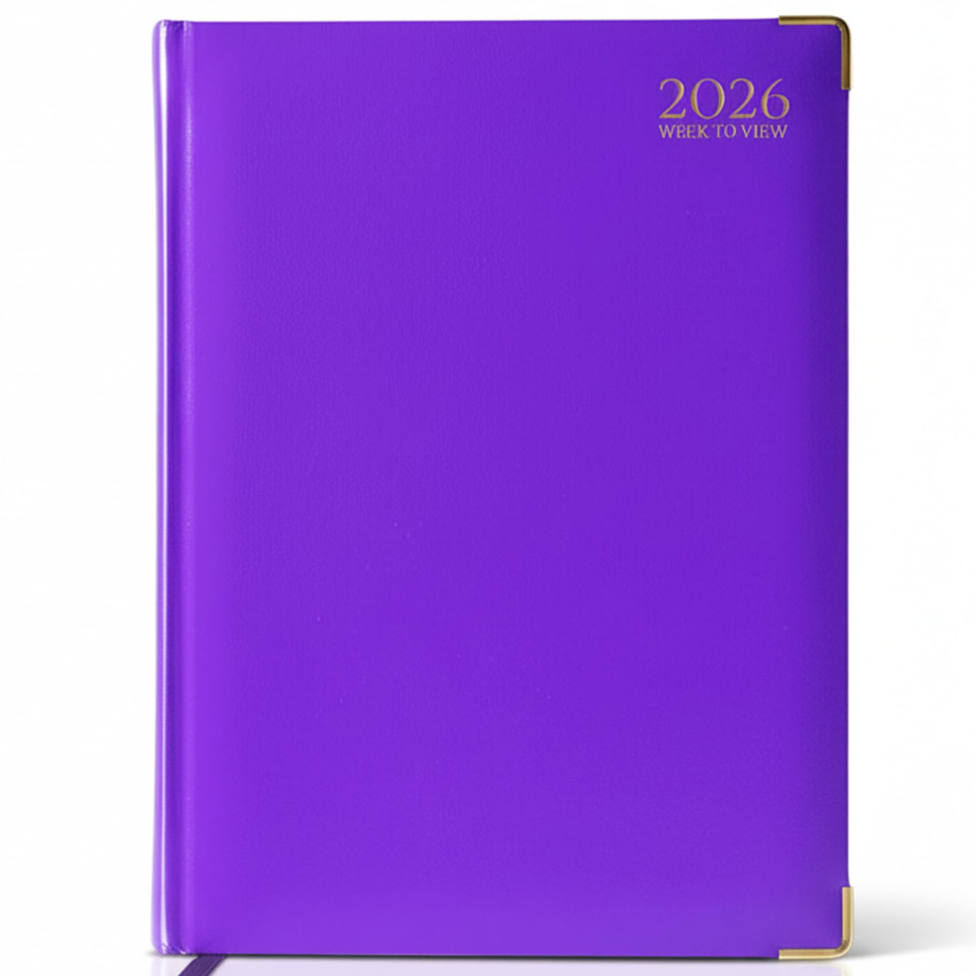 G4GADGET 2026 A5 Week to View Diary - Purple Hardback with Gilt Edges
