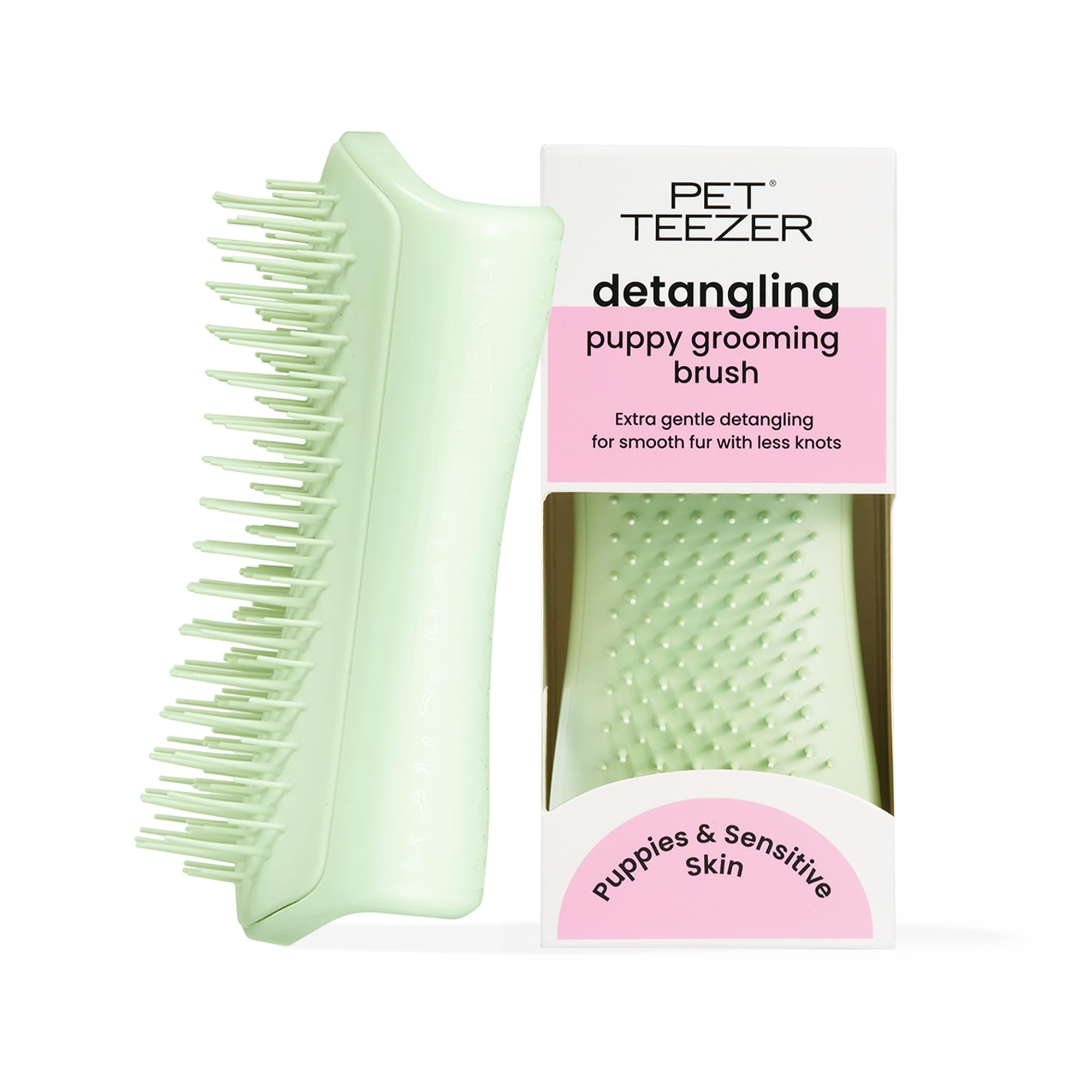 Pet Teezer Puppy Grooming Brush - Detangling | Gentle on Sensitive Skin | Mint 1
