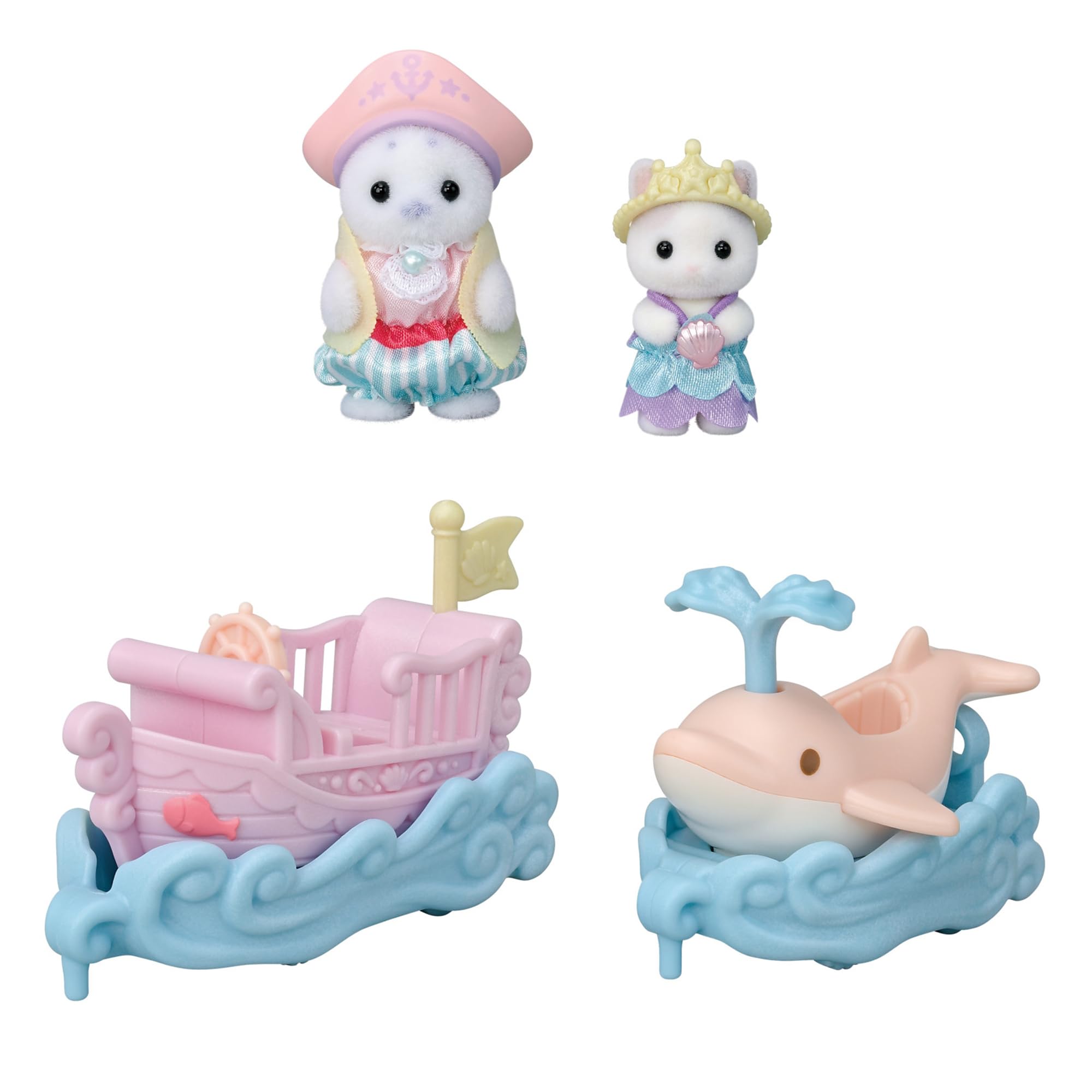 Sylvanian Families Amusement Park Ride Set 5820 | Includes Seal Baby & Latte Cat Cradled Baby | Ages 3+ 4